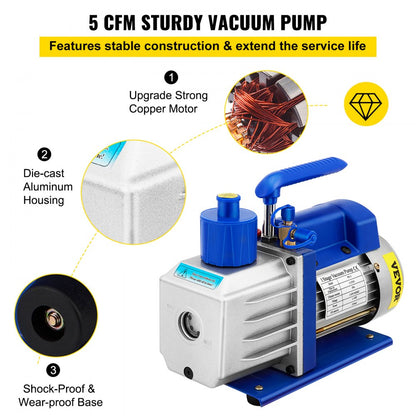 RS-2 - Portable 5-Gallon VEVOR Vacuum Chamber for Degassing and Packaging