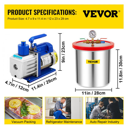 RS-2 - Portable 5-Gallon VEVOR Vacuum Chamber for Degassing and Packaging