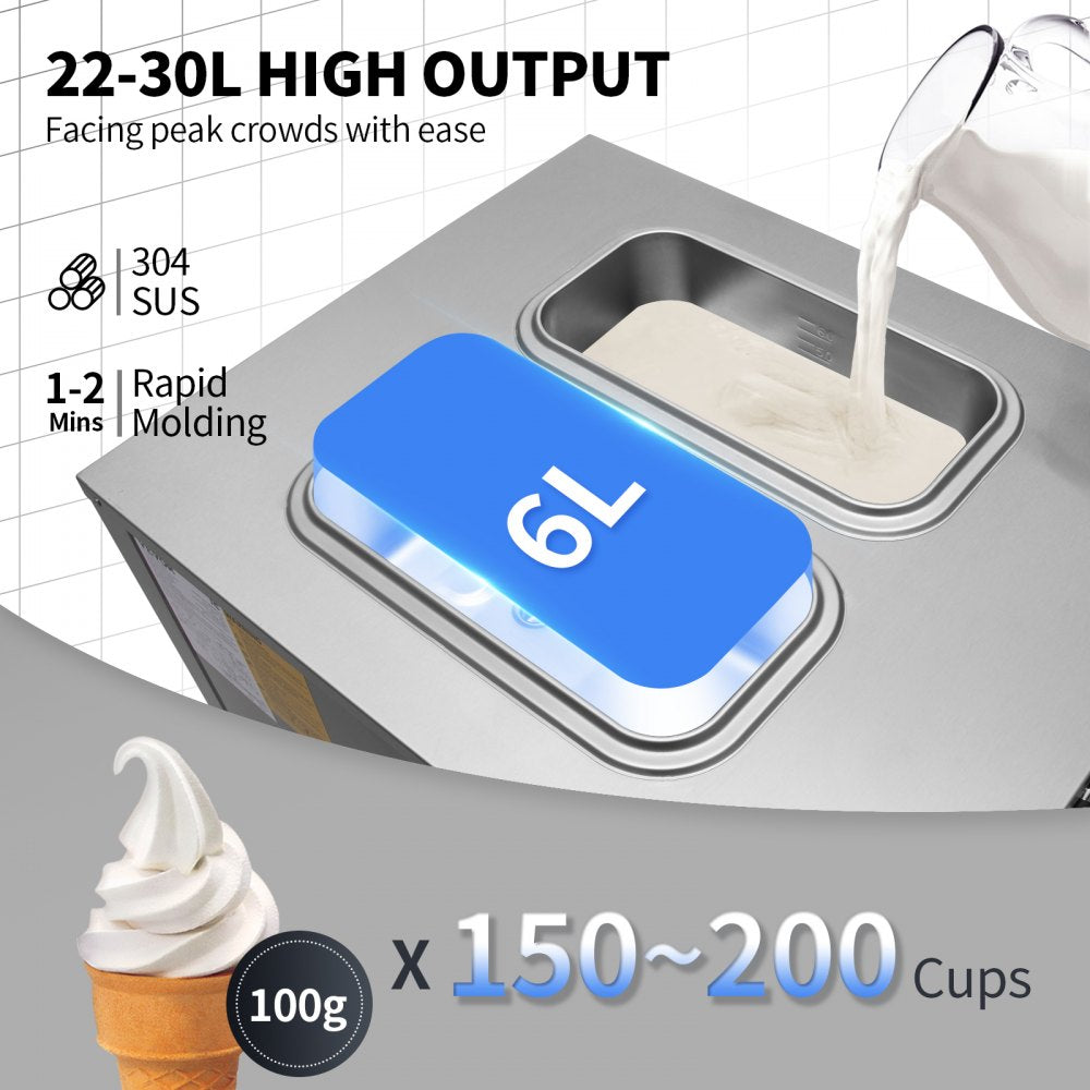BJH288SR1B-Z - High-Yield Commercial Ice Cream Maker, 22-30L/H, 2200W