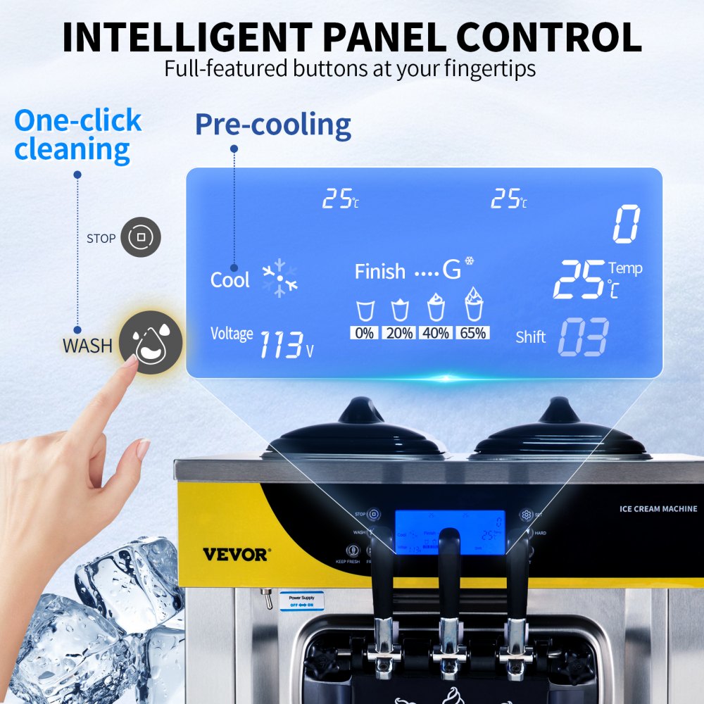 BJH288SR1B-Z - High-Yield Commercial Ice Cream Maker, 22-30L/H, 2200W