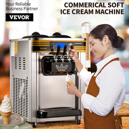 BJH288SR2JB-Y - VEVOR 2350W Ice Cream Maker, 22-30L/H, 2x6L Hopper