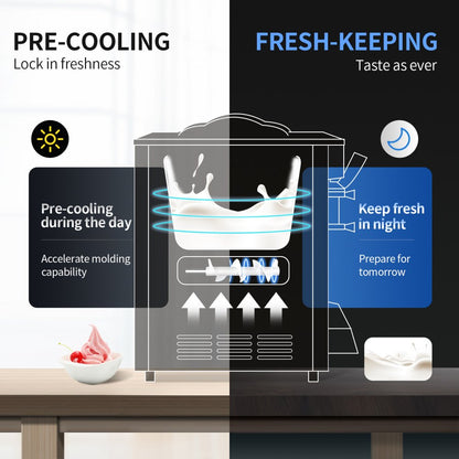 BJH288SR2JB-Y - VEVOR 2350W Ice Cream Maker, 22-30L/H, 2x6L Hopper