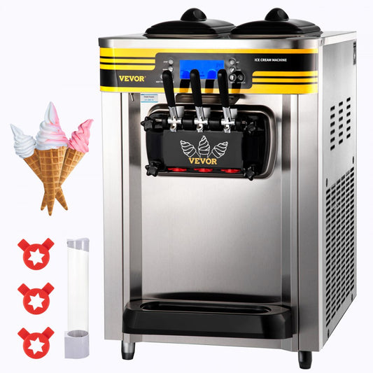 BJH288SR2JB-Y - VEVOR 2350W Ice Cream Maker, 22-30L/H, 2x6L Hopper