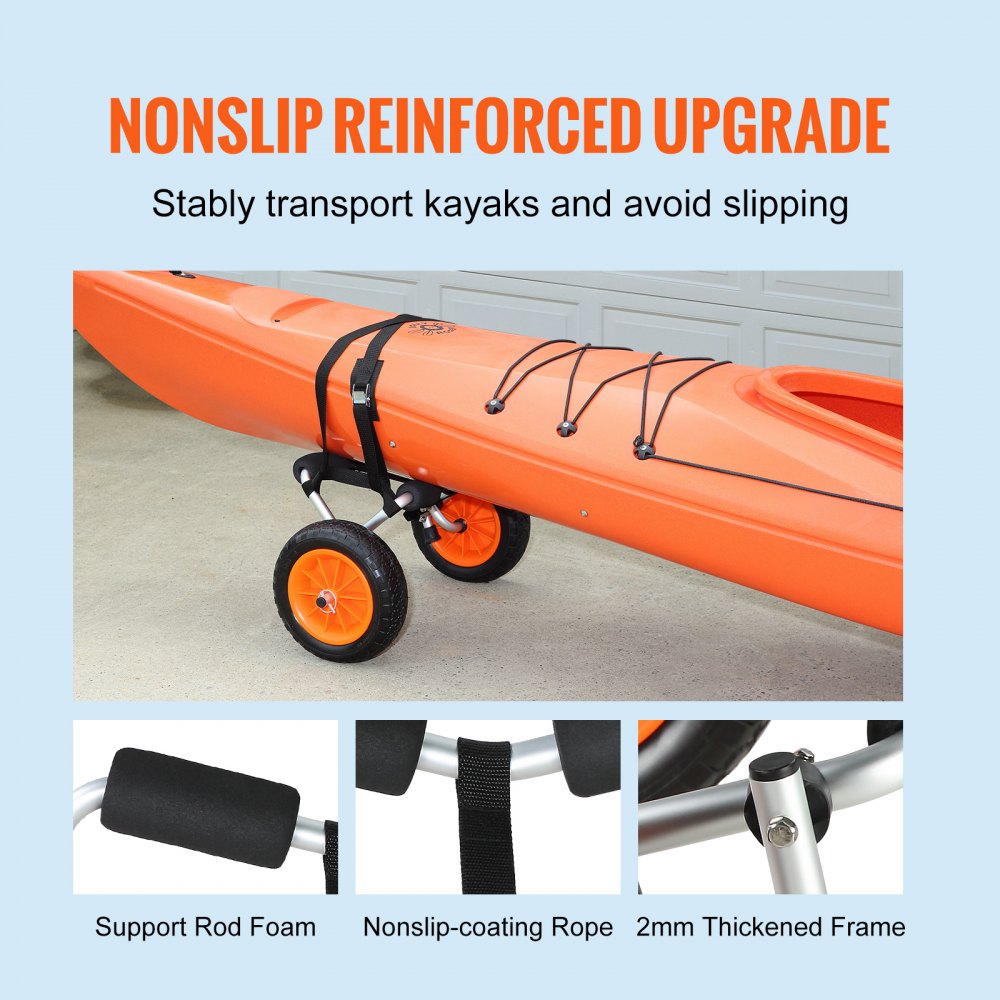 010305324114 - 250 lbs Kayak Trolley Cart with Foldable Design & Solid Tires