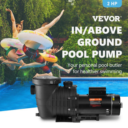 VVPS220BUS - 2.0HP VEVOR Pool Pump, 5520 GPH, Quiet Operation