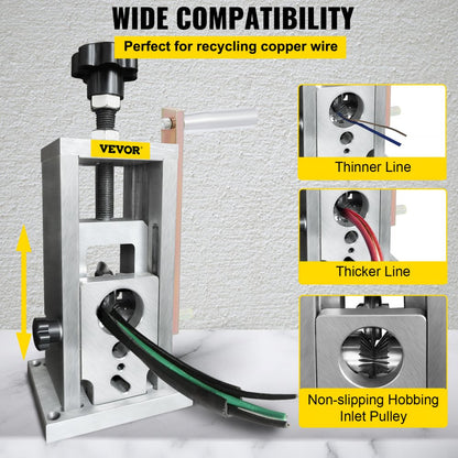 Drill Wire Stripper 1 - Adjustable Aluminum Alloy Machine for 0.06-1.57 in Wires