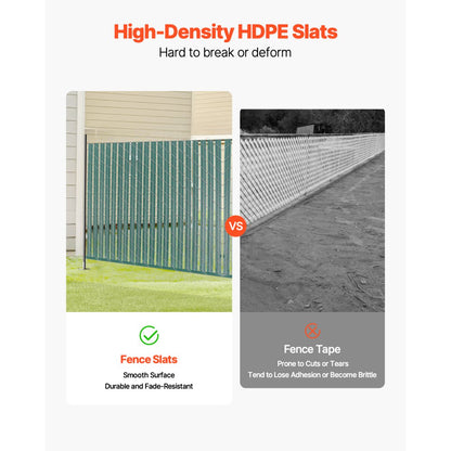 PE FENCE 006 - 44.5" Durable HDPE Privacy Slats for 4' Chain Link Fences