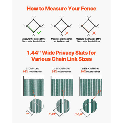PE FENCE 006 - 44.5" Durable HDPE Privacy Slats for 4' Chain Link Fences