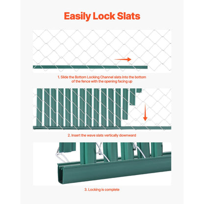 PE FENCE 006 - 44.5" Durable HDPE Privacy Slats for 4' Chain Link Fences