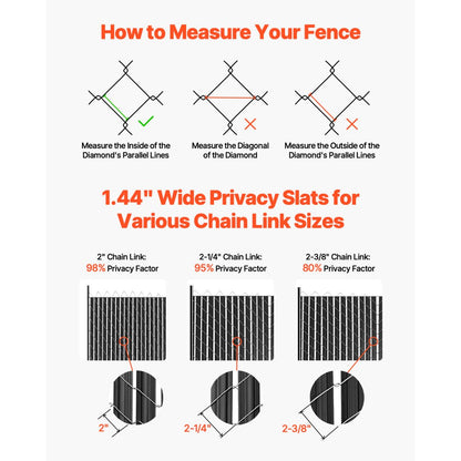 PE FENCE 008 - 92.5" HDPE Chain Link Slats for 8' Privacy Fencing