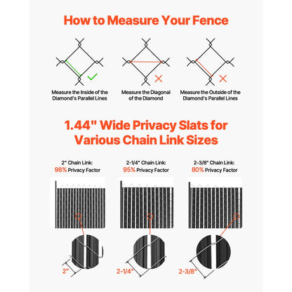 PE FENCE 007 - 68.5" HDPE Chain Link Slats for 6' High Fence Privacy