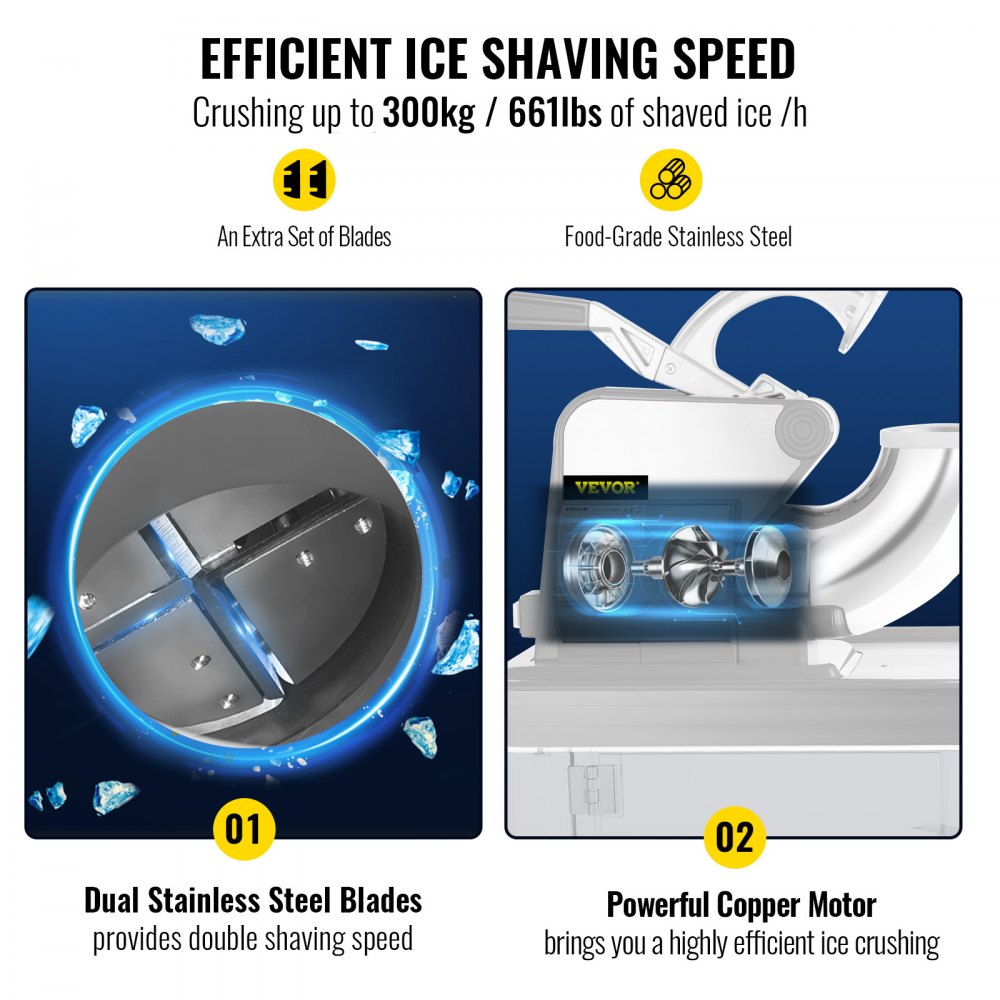 BY-300XTD - 300W Electric Ice Crusher for Soft, Fluffy Snow Ice