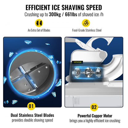 BY-300XTD - 300W Electric Ice Crusher for Soft, Fluffy Snow Ice