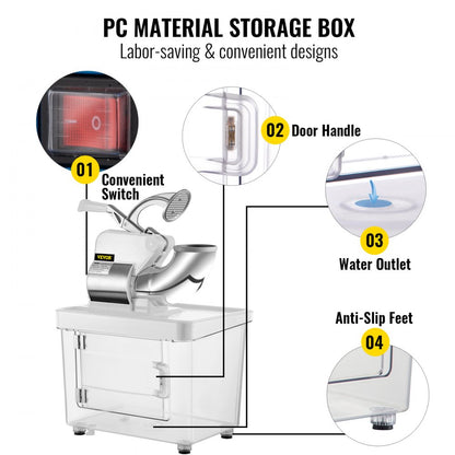 BY-300XTD - 300W Electric Ice Crusher for Soft, Fluffy Snow Ice