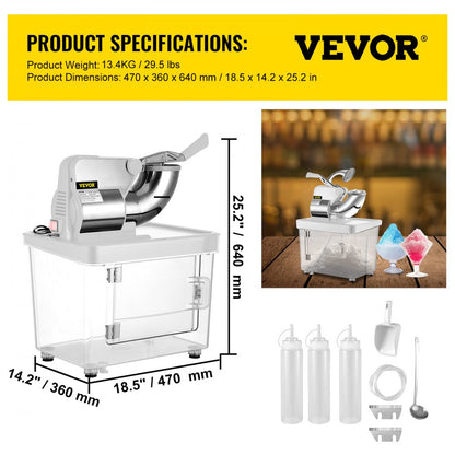 BY-300XTD - 300W Electric Ice Crusher for Soft, Fluffy Snow Ice