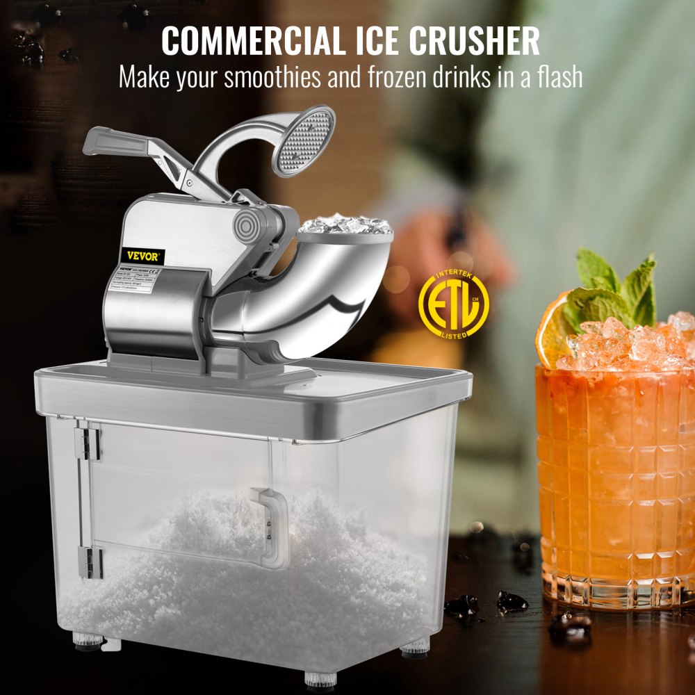BY-300XTD - VEVOR 110V Ice Crusher, 396.8 lbs/hr, Dual Stainless Steel Blades