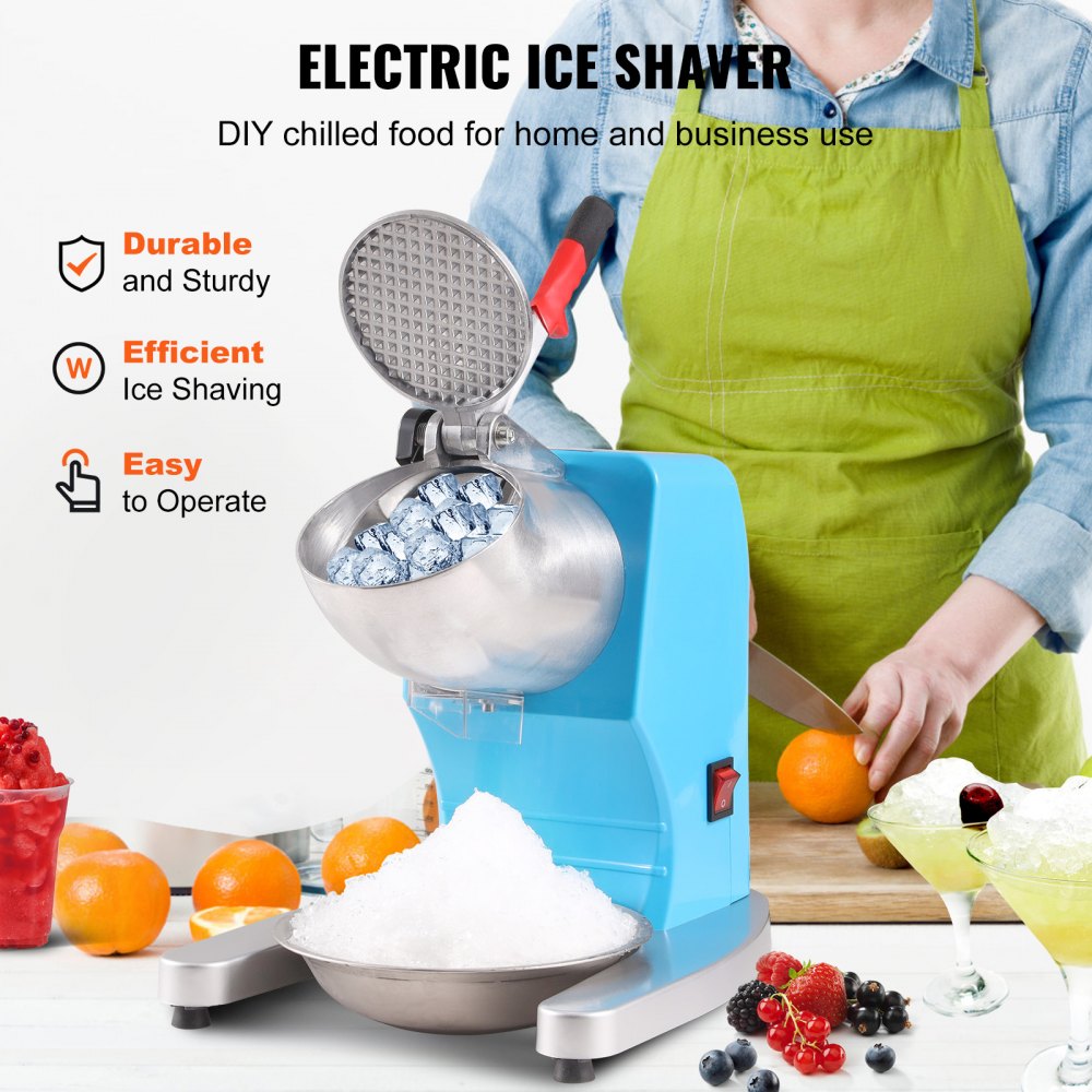 BY-300FS - Efficient Electric Ice Crusher, 220 lbs/hr, 4-Blade Stainless Steel