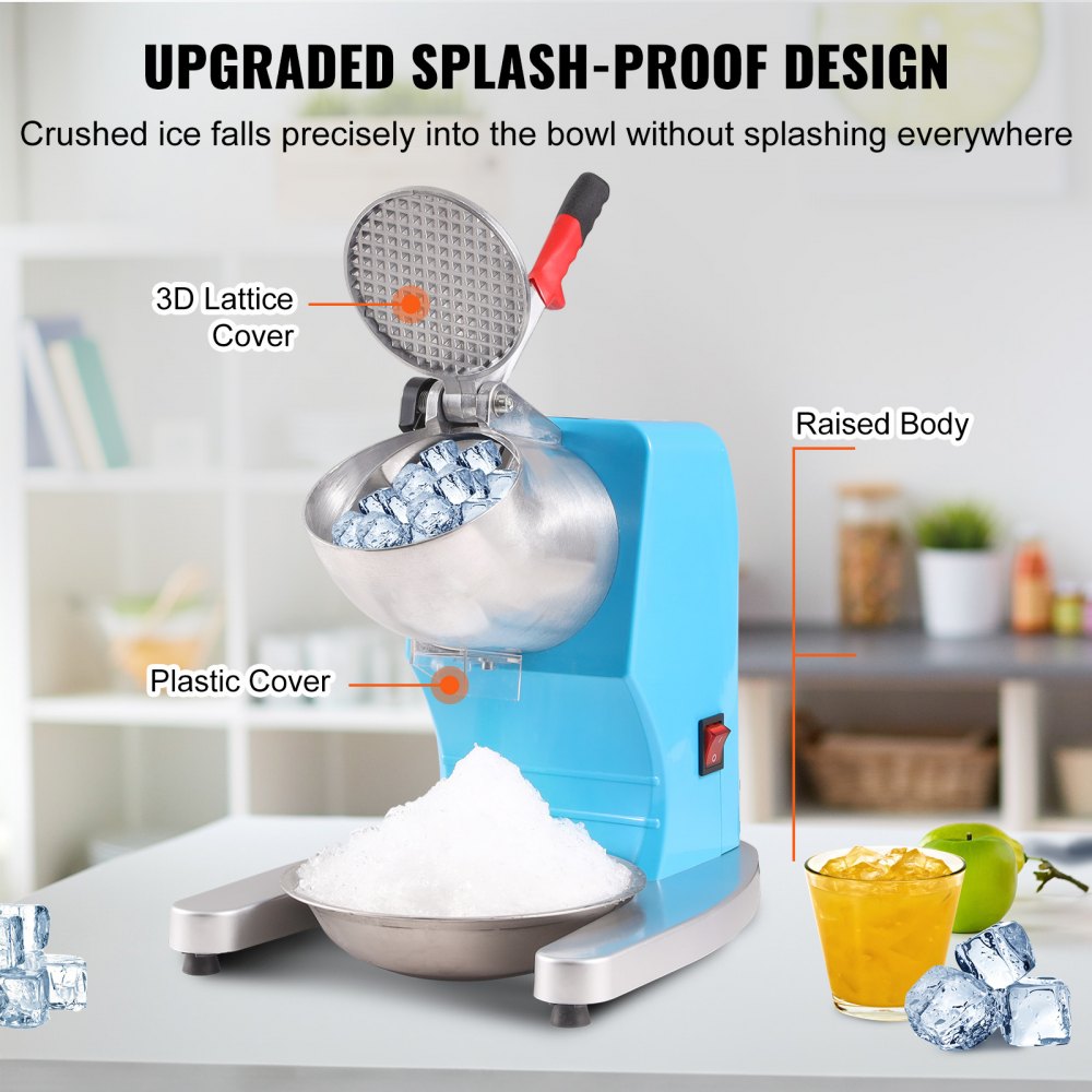 BY-300FS - Efficient Electric Ice Crusher, 220 lbs/hr, 4-Blade Stainless Steel