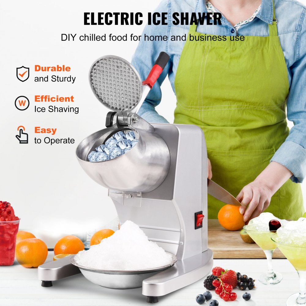 BY-300FS - High-Speed Electric Ice Crusher for Snow Cones & Drinks, 220 lbs/hr