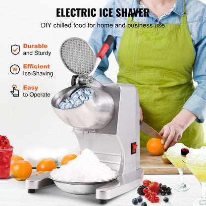 BY-300FS - High-Speed Electric Ice Crusher for Snow Cones & Drinks, 220 lbs/hr