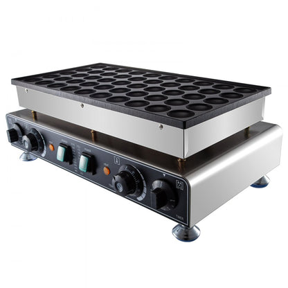 010129360876 - 50-Pancake Stainless Steel Poffertjes Maker with Adjustable Temperature