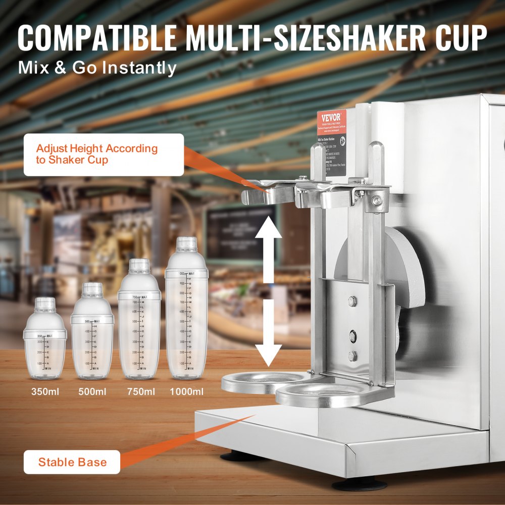 LJY120-2-1L - High-Speed Milkshake Maker with Adjustable Cup Holder