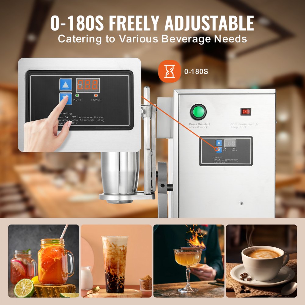LJY120-2 - VEVOR 120W Dual Head Milkshake Maker with Adjustable Cup Holder