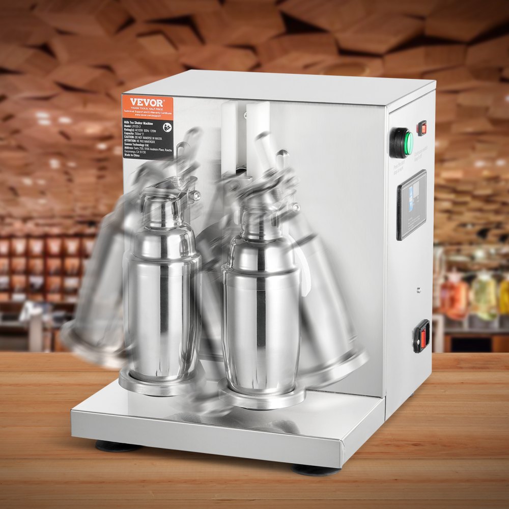 LJY120-2 - VEVOR 120W Dual Head Milkshake Maker with Adjustable Cup Holder