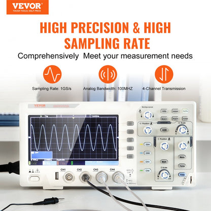 SDS1104 - 100MHz Digital Oscilloscope with 7-inch Display and 4 Channels