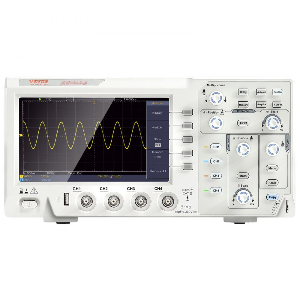 SDS1104 - 100MHz Digital Oscilloscope with 7-inch Display and 4 Channels