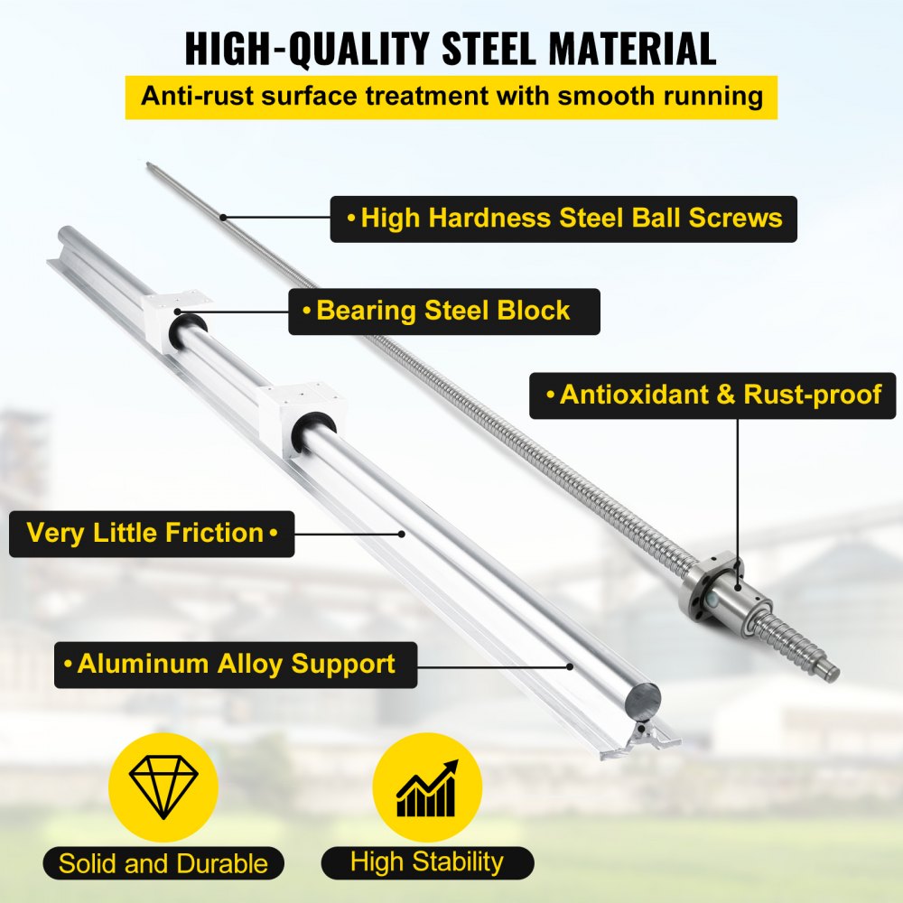 010559678448 - Complete Linear Rail Set with 3 Ballscrews and 12 Bearing Blocks