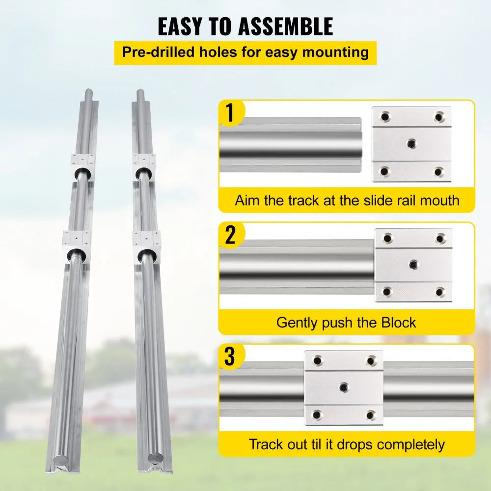 010559678448 - Complete Linear Rail Set with 3 Ballscrews and 12 Bearing Blocks