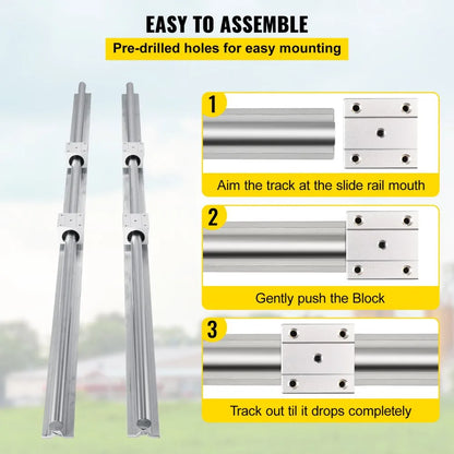 010559678448 - Complete Linear Rail Set with 3 Ballscrews and 12 Bearing Blocks