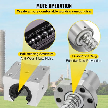 010559678448 - Complete Linear Rail Set with 3 Ballscrews and 12 Bearing Blocks