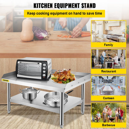 VV-ES-SS-4830 - Sturdy Stainless Steel Kitchen Stand, Supports 1000 lbs