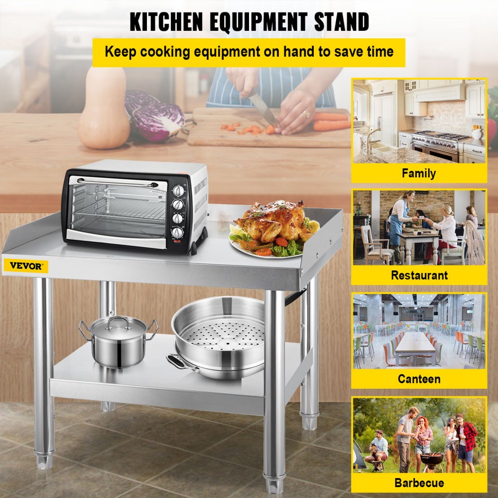 VV-ES-SS-2428 - Durable Stainless Steel Kitchen Work Table with Adjustable Legs