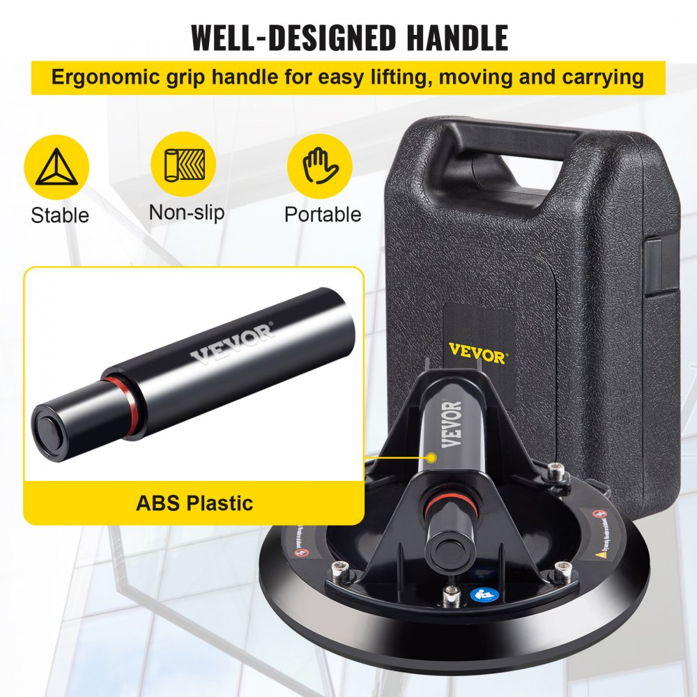 VV-MLH-LM8 - 8'' Glass Lifting Suction Cup with 220 lbs Capacity