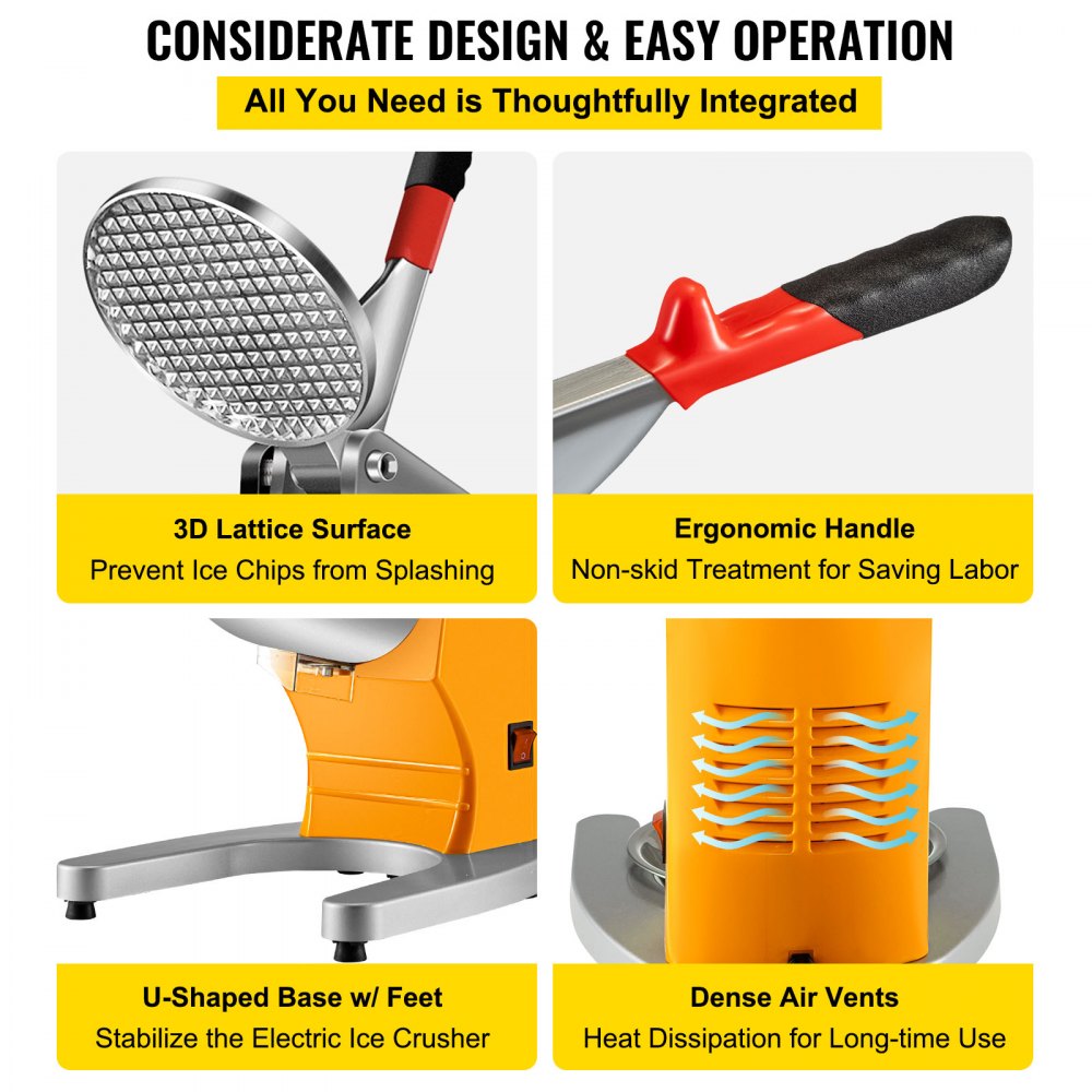 BY-300FD - 300W Electric Ice Shaver for 210 lbs/hour Snow Ice