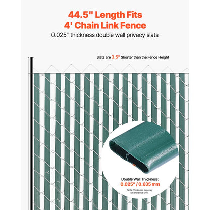 PE FENCE 004 - 44.5" Durable Privacy Slats for 4' Chain Link Fence