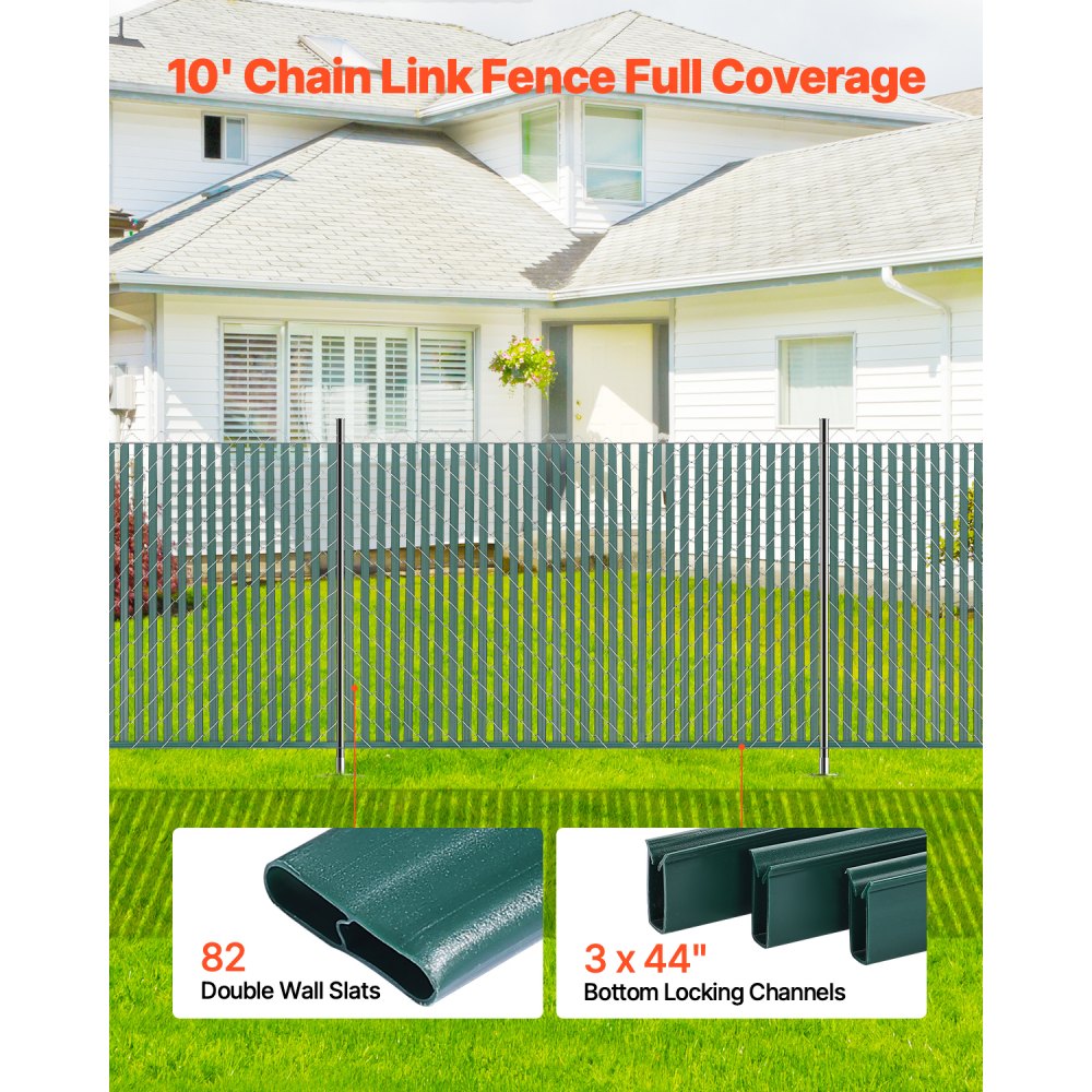 PE FENCE 004 - 44.5" Durable Privacy Slats for 4' Chain Link Fence