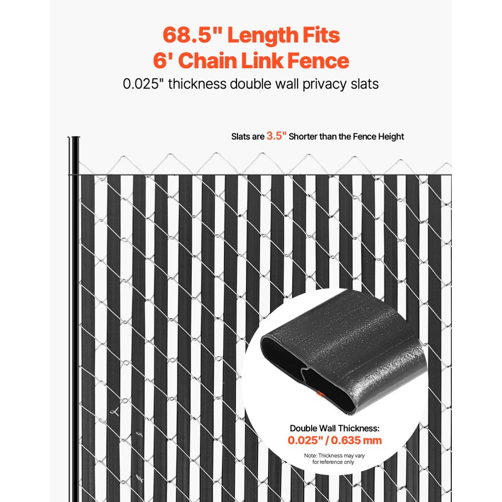PE FENCE 005 - 68.5" HDPE Privacy Slats for 6' Chain Link Fences