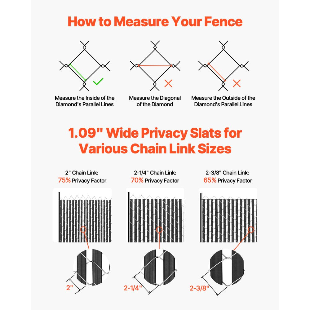 PE FENCE 005 - 68.5" HDPE Privacy Slats for 6' Chain Link Fences