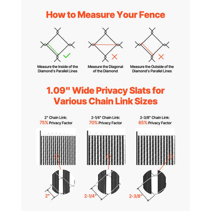 PE FENCE 005 - 68.5" HDPE Privacy Slats for 6' Chain Link Fences