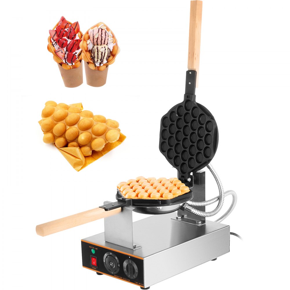 SC-X30 - 1400W Stainless Steel Bubble Waffle Maker with Dual Plates