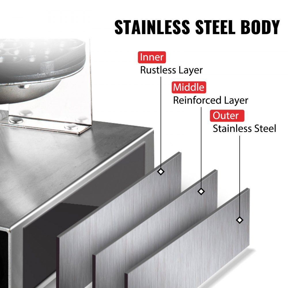 SC-X30 - 1400W Stainless Steel Bubble Waffle Maker with Dual Plates