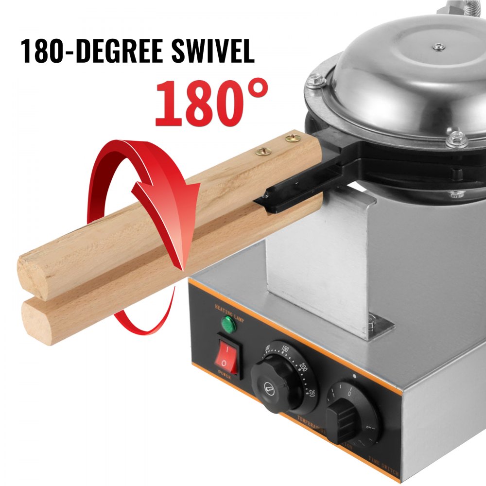 SC-X30 - 1400W Stainless Steel Bubble Waffle Maker with Dual Plates
