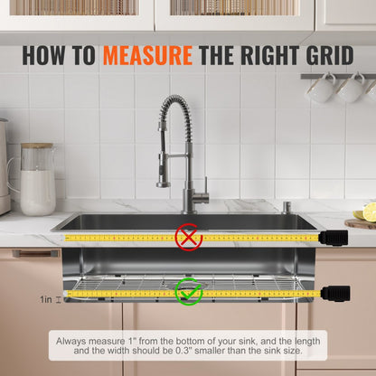 KM-BHQ-2302-SKU3 - 26" Stainless Steel Sink Protector Grid & Drying Rack