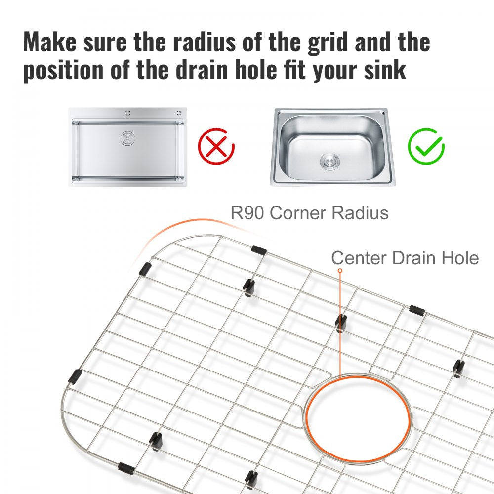 KM-BHQ-2302-SKU3 - 26" Stainless Steel Sink Protector Grid & Drying Rack