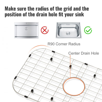 KM-BHQ-2302-SKU3 - 26" Stainless Steel Sink Protector Grid & Drying Rack
