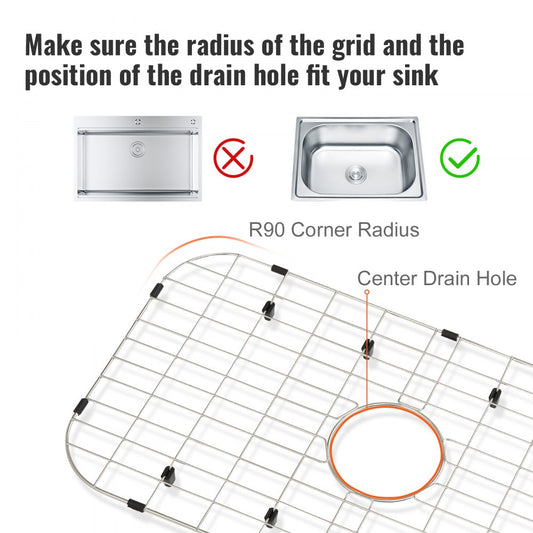 KM-BHQ-2302-SKU3 - 26" Stainless Steel Sink Protector Grid & Drying Rack